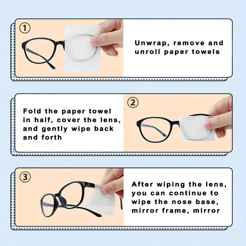 Disposable Glasses and Screen Cleaning Wipes