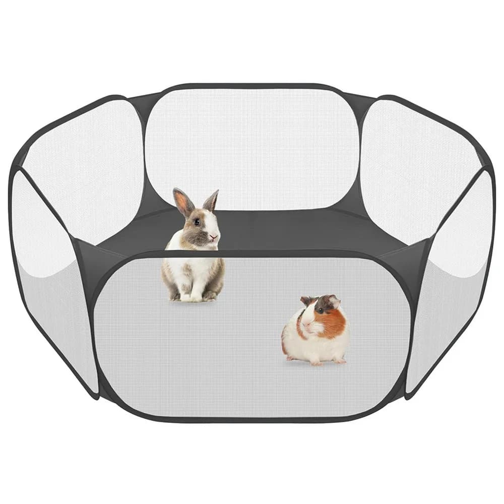 Foldable Transparent Pet Playpen Portable Yard Fence