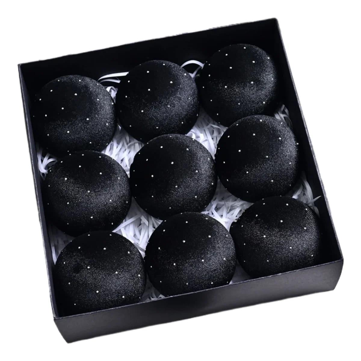 Velvet Christmas Ornaments Set of 9