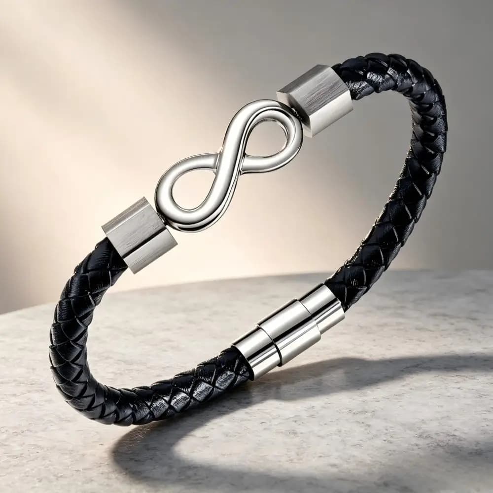 Eight-Shape Handwoven Leather Bracelet