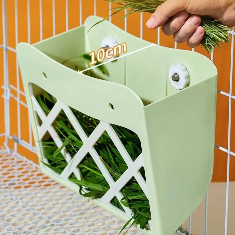 Hanging Rabbit Hay Feeder with Lid