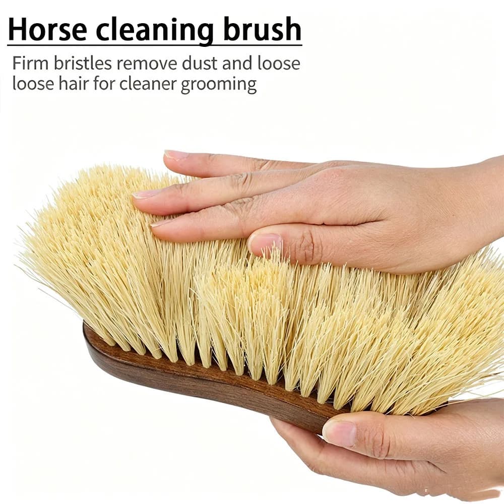 Horse Grooming Brush with Curved Handle