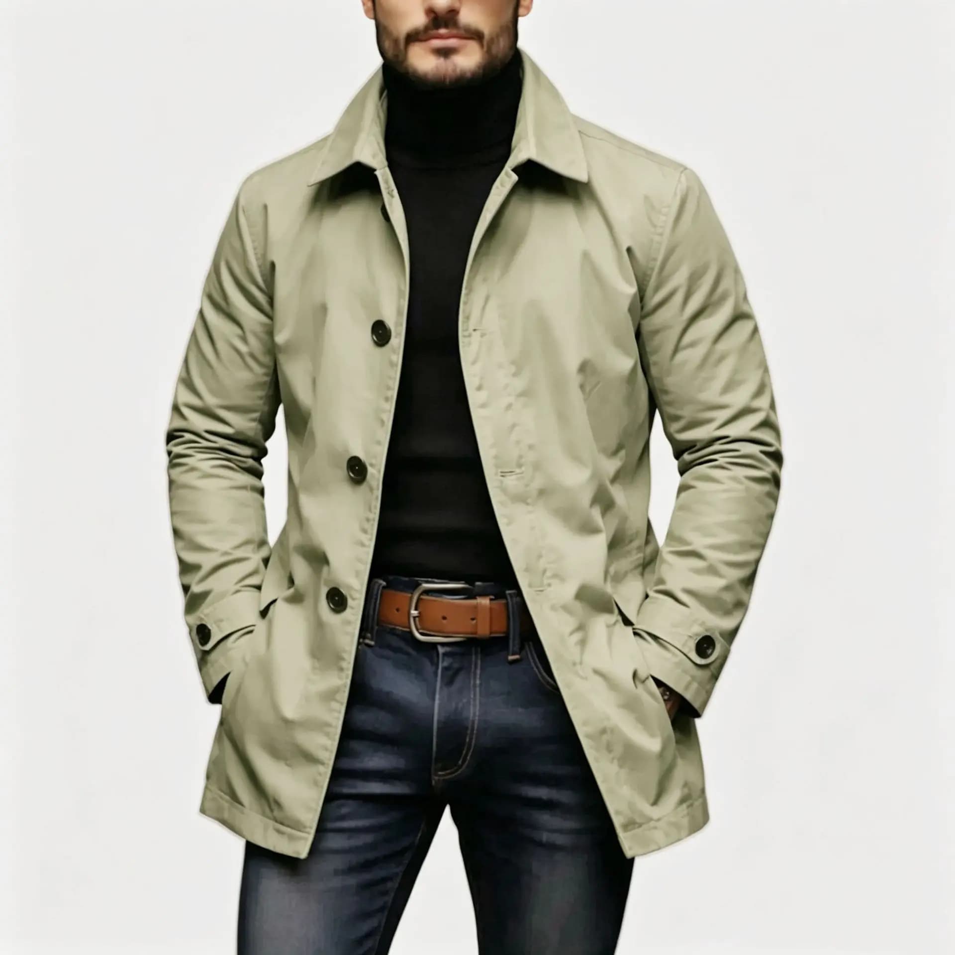 Men's Waterproof Retro Trench Cardigan