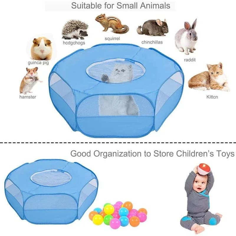 Portable Foldable Pet Playpen With Cover