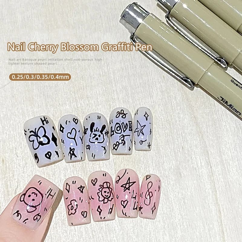 Nail Art Graffiti Line Pen Gel Painting Waterproof Wire Drawing Pen Detail Sketching Pen Nail Design Tools
