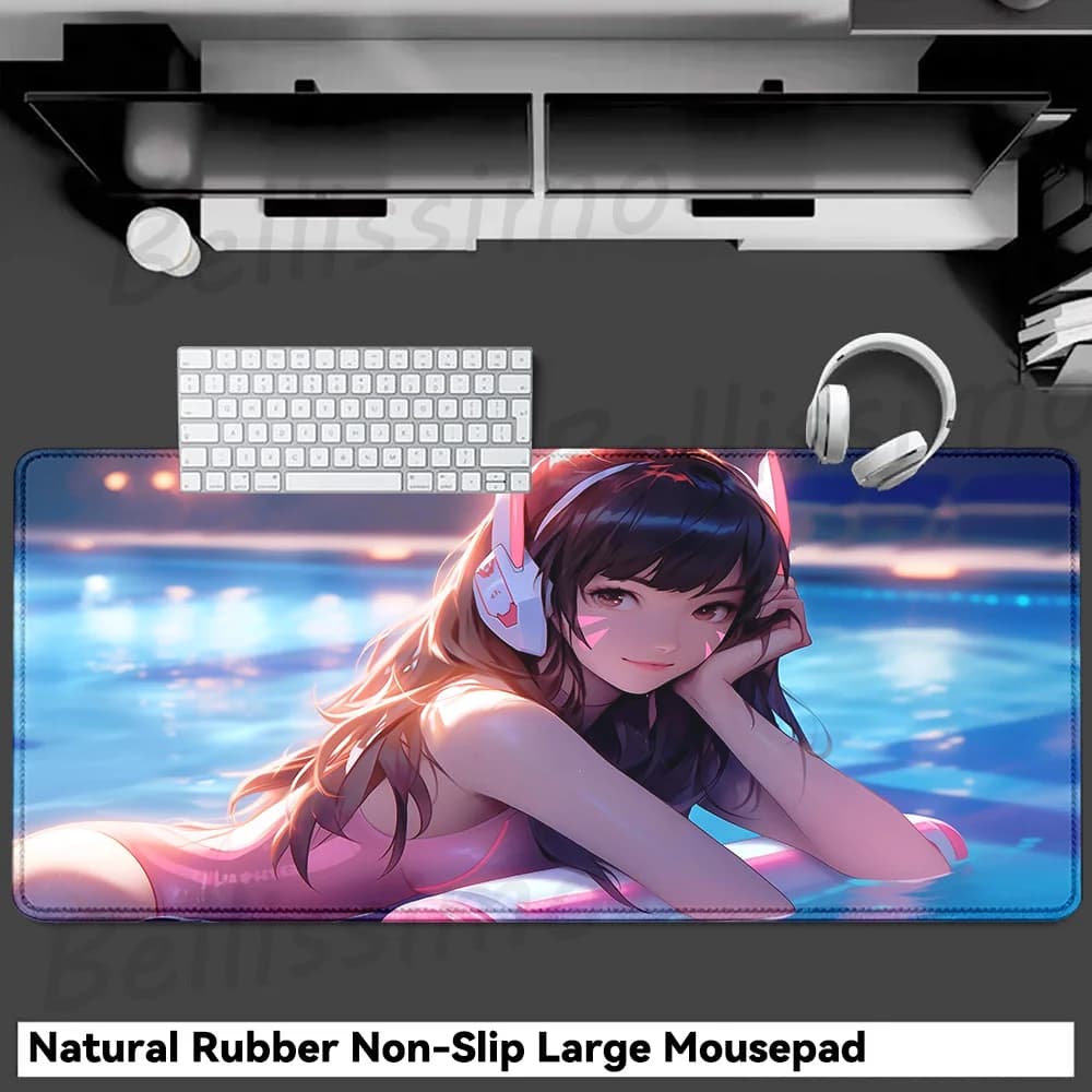 Gaming Accessories O-Overwatch D-D.va Mouse Pad Large Keyboard Mousepad Pc Cabinet Deskmat Xxl Extended Mats Gamer Mausepad