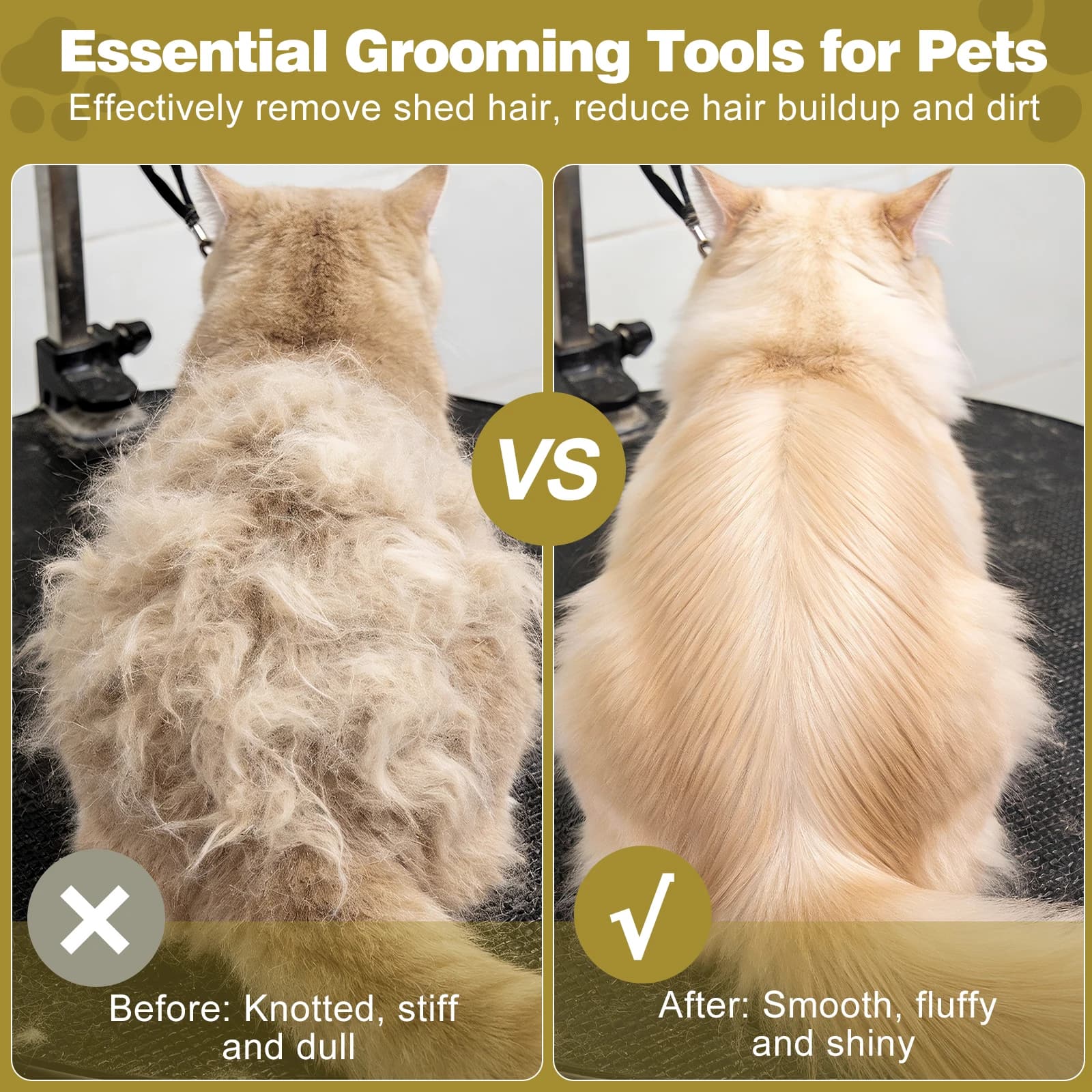 Dog Deshedding Brush with Wooden Handle