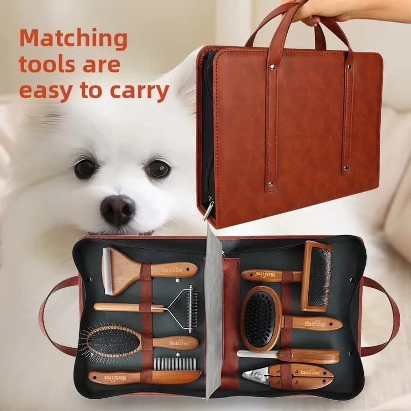Pet Supplies Wholesale Thermoplastic Rubber Pet Set Detangling Comb Single-Sided Comb Nail Clippers File Fluffing Pin Brush Made