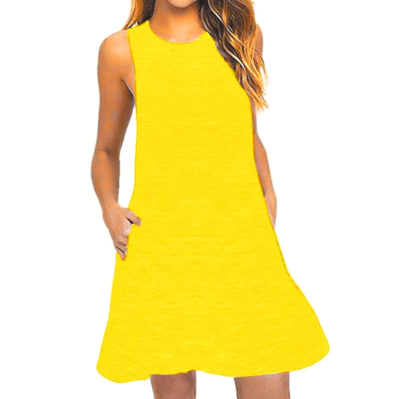Women's Summer Swing T-Shirt Dress with Pockets