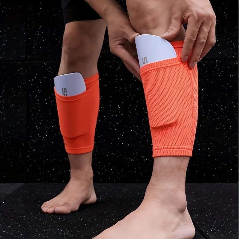 Sports Set Soccer Shin Guard Leg Cover Independent Pocket Anti-Drop Elastic Breathable Unisex Football Protective Gears