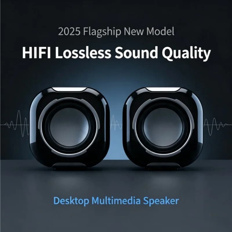 Mini Desktop Computer Speakers with Dual Bass