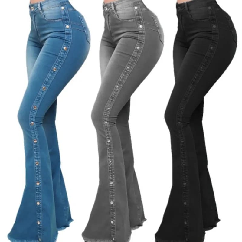 High Waist Stretch Flare Denim Jeans