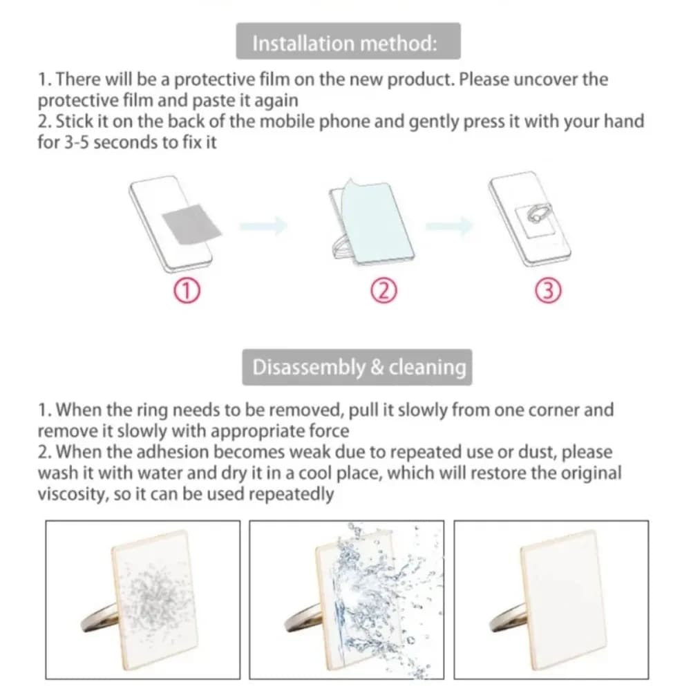 Cellphone Accessories Finger Ring Holder for Mobile Phone Smartphone Parts Cell Smart Phone Ring Transparent Clip Socket Stand