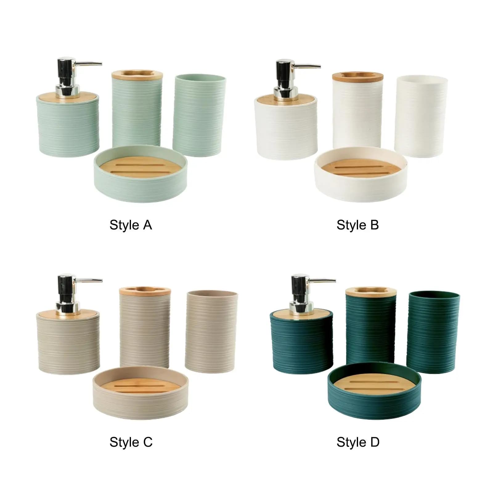 4 Pieces Bathroom Accessories Set ,Bath Accessory Complete Set, Bathroom Decor