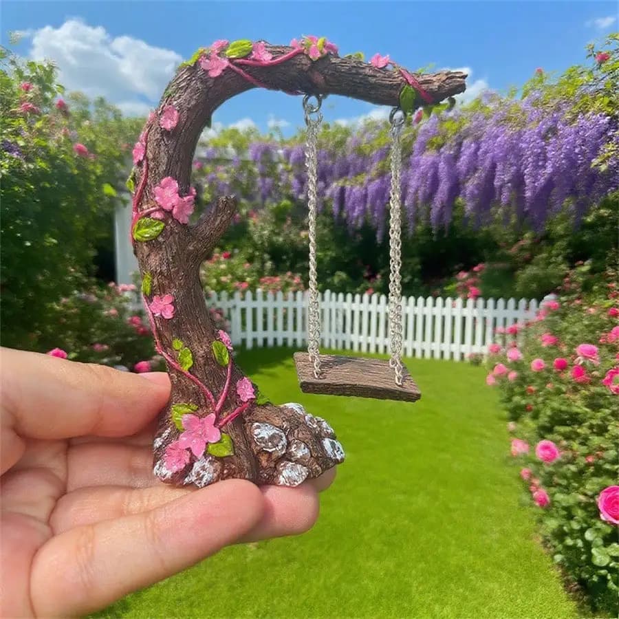 Pastoral Garden Decoration with Swings and Trees