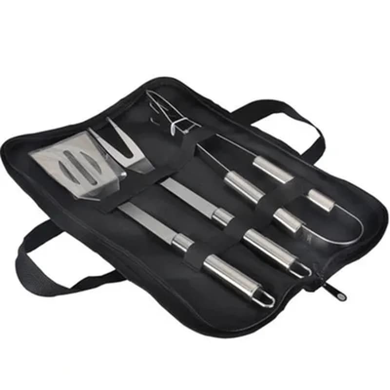 Stainless Steel BBQ Tool Set Portable Cloth Storage Bag Grill Accessories Outdoor Barbecue Camping Cooking