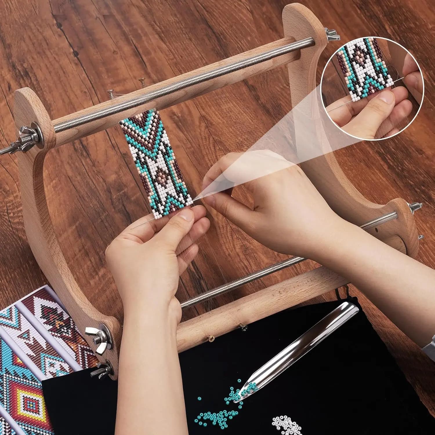 Wood Bead Loom Kit with Instructions