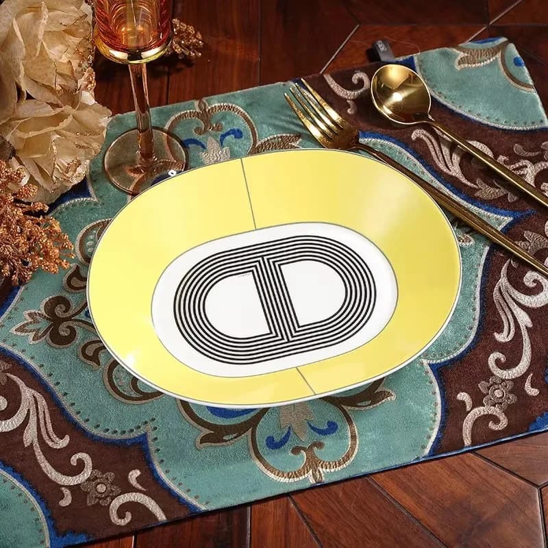 Ceramic Bone China Oval Condiment Plate Set