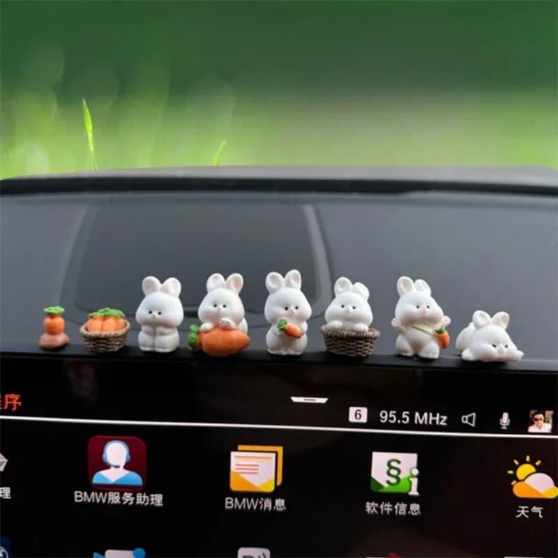 Cute Bunny Car Center Console Decorations