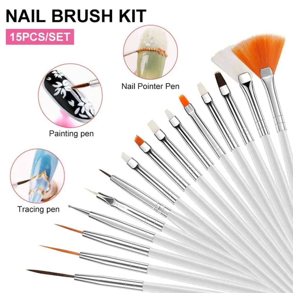 Nail Art Palette And Brush Design Tip Painting Drawing Display Carving Dotting Pen Acrylic Gel UV Polish DIY Manicure Set Tools