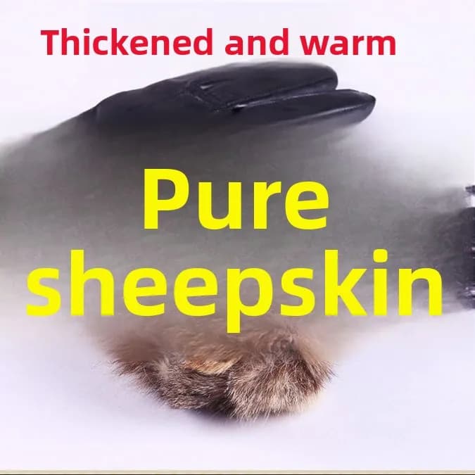 Fleece-Lined Leather Touchscreen Gloves