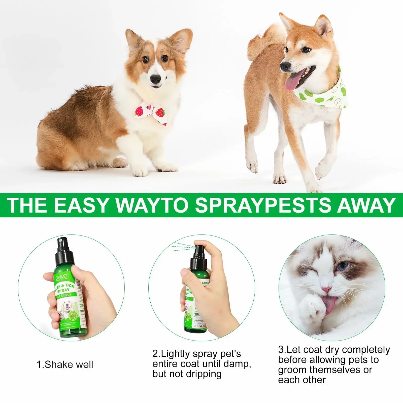 Natural Flea and Tick Spray for Dogs and Cats