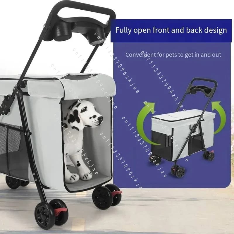 Medium To Large Dog Pet Stroller Multifunctional and Foldable Suitable for Outdoor Travel, Large Size for Commuting and Portable