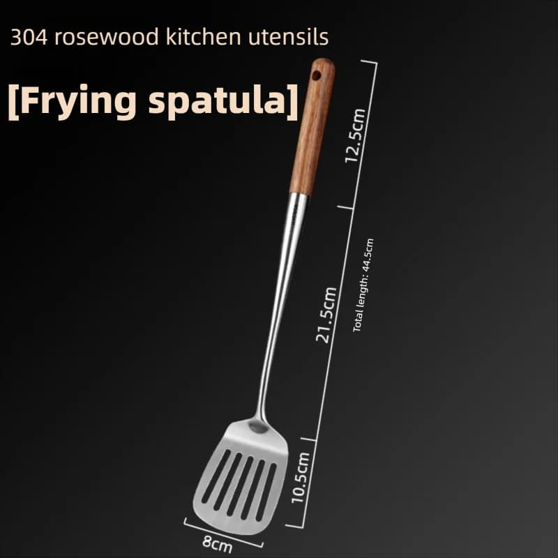 Stainless Steel Fish Frying Spatula with Wood Handle