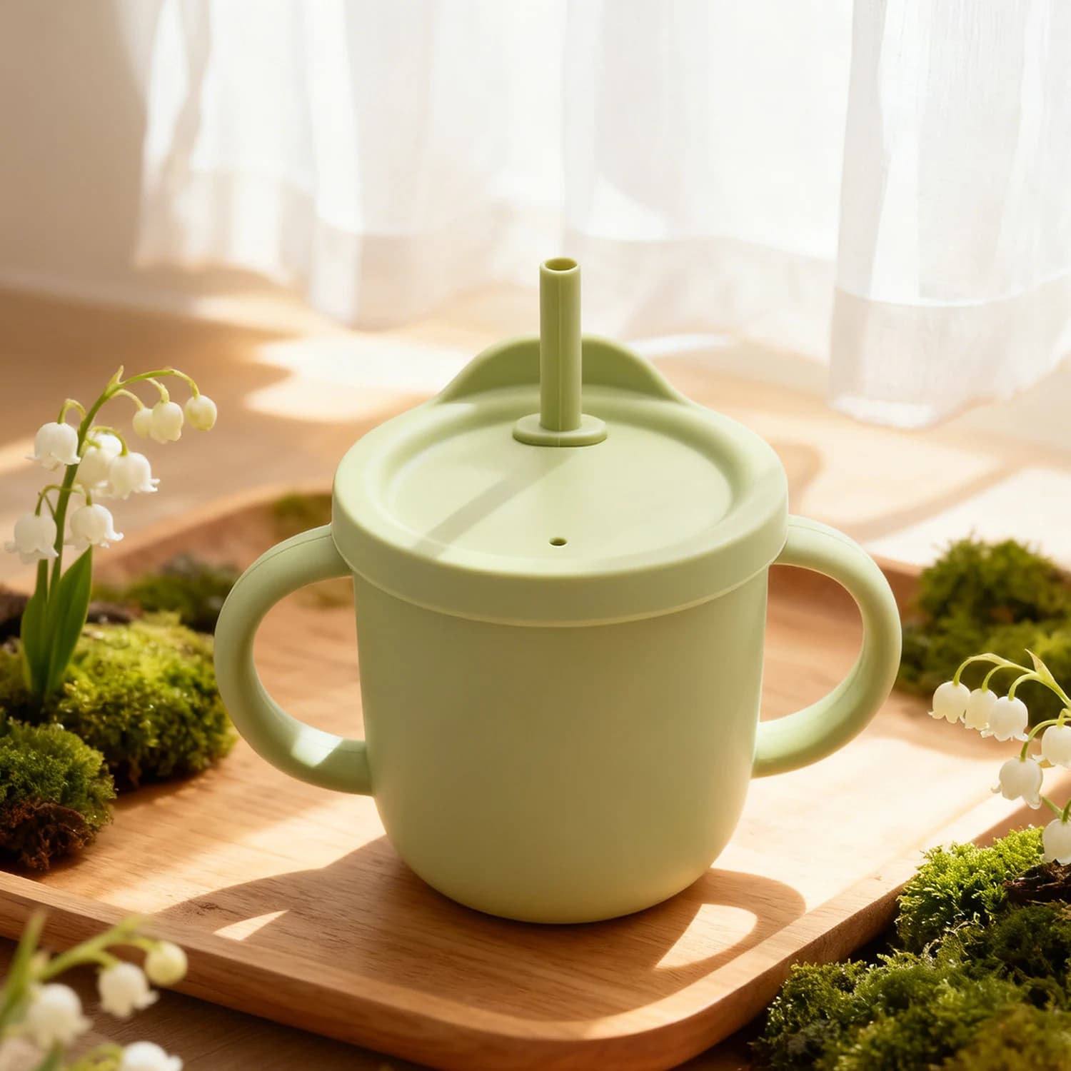 Silicone Sippy Cup with Straw