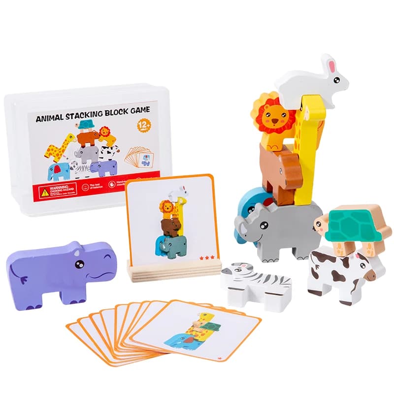 Wooden Animal Stacking Block Balance Puzzle Toy