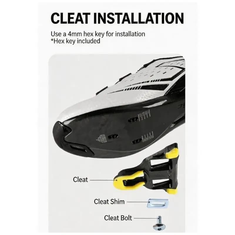 Clipless Road Bike Pedal with Cleats