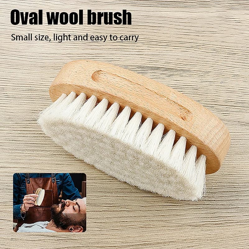 Wool Beard Brush with Beech Wood Handle