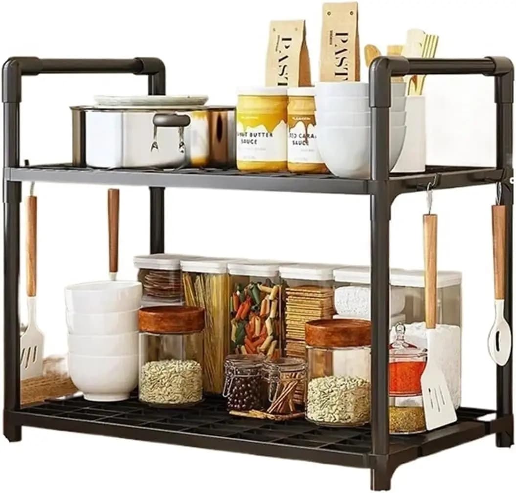 Storage Shelves Organizer Sturdy Shelving Space-Saving Shelves Organizer for Pantry Laundry Kitchen