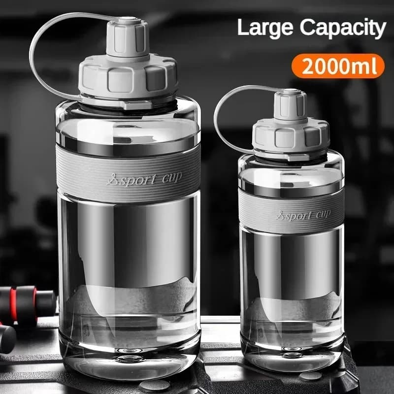 2 Liter Big Water Bottle with Straw 2L/1.5L/1L/0.6L Large Capacity School Gym Sports Drinking Bottles Fitness