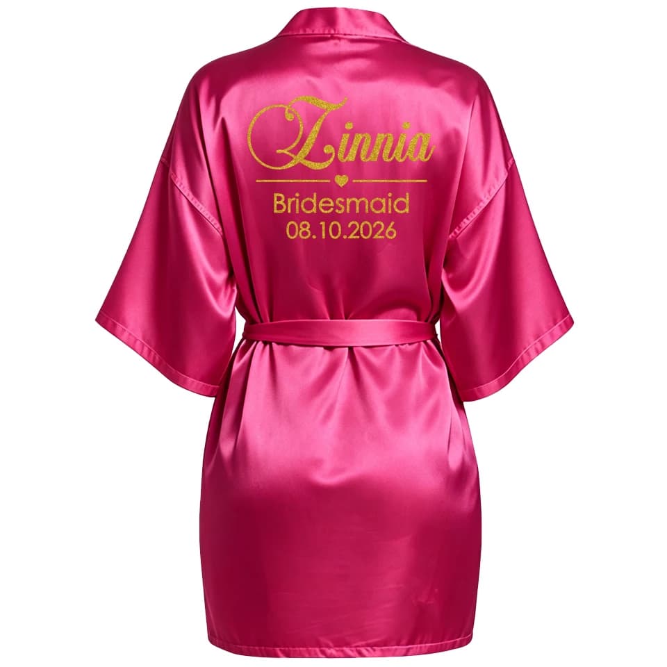 Personalized Faux Silk Bridal Robe