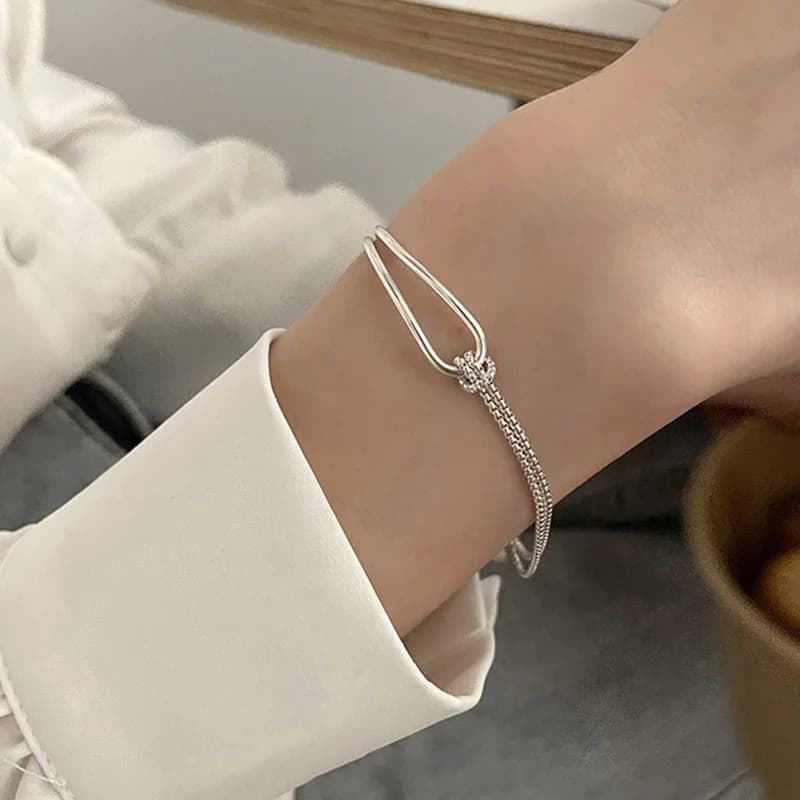 S925 Silver Minimalist Geometric Bracelet