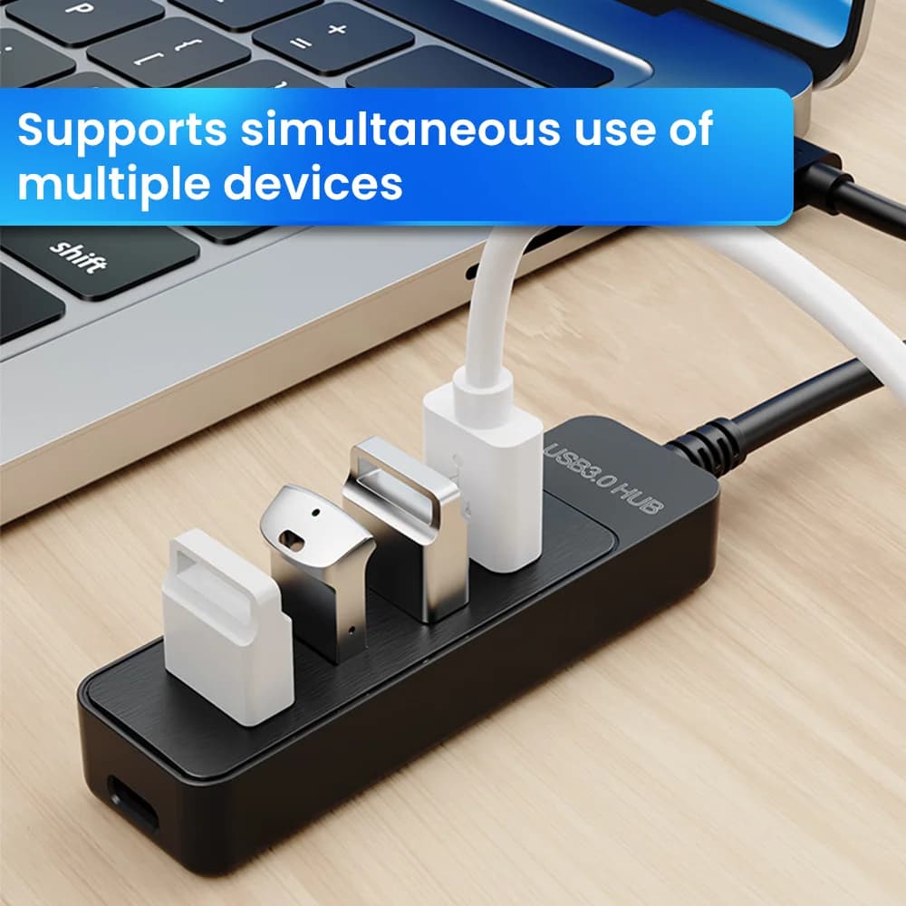 4 Port USB 3.0 Hub High Speed Transmission Multiple Expander Ports For Laptop PC Computer Office Travel Data Accessories USB Hub