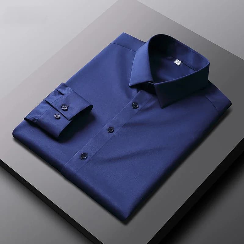 Men's Long Sleeve Wrinkle Resistant Solid Shirt