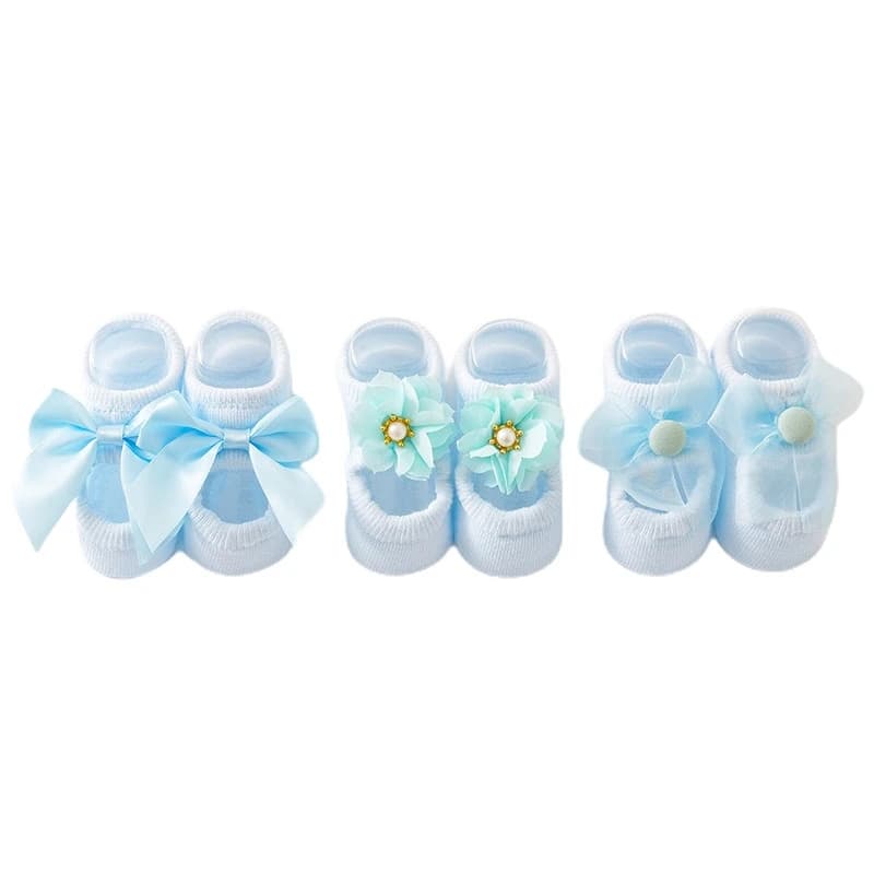 Baby Cotton Anti-Slip Socks with Bow Details