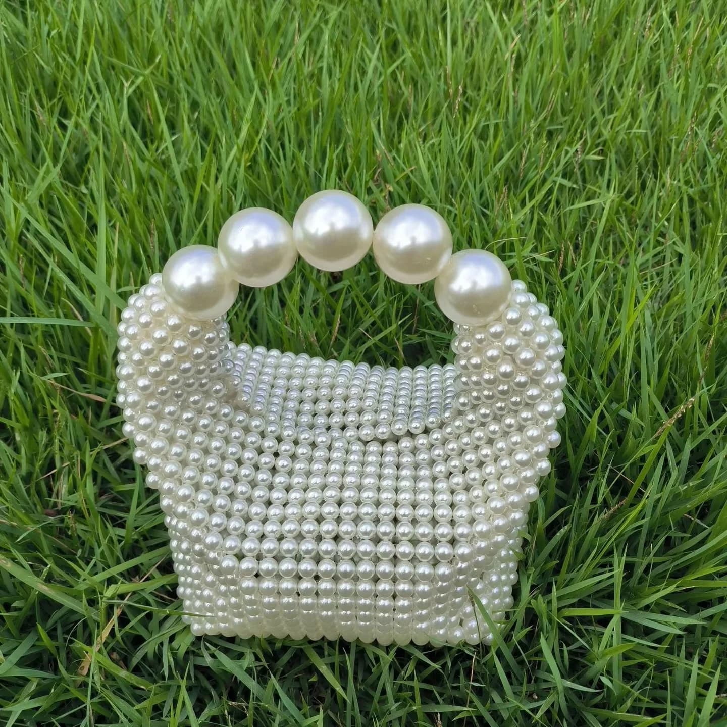 Handmade Beaded Handbag For Women Wooden Bead Bucket Bag Evening Bag Shoulder Bag Beaded Shoulder Bag Female Beach Bag