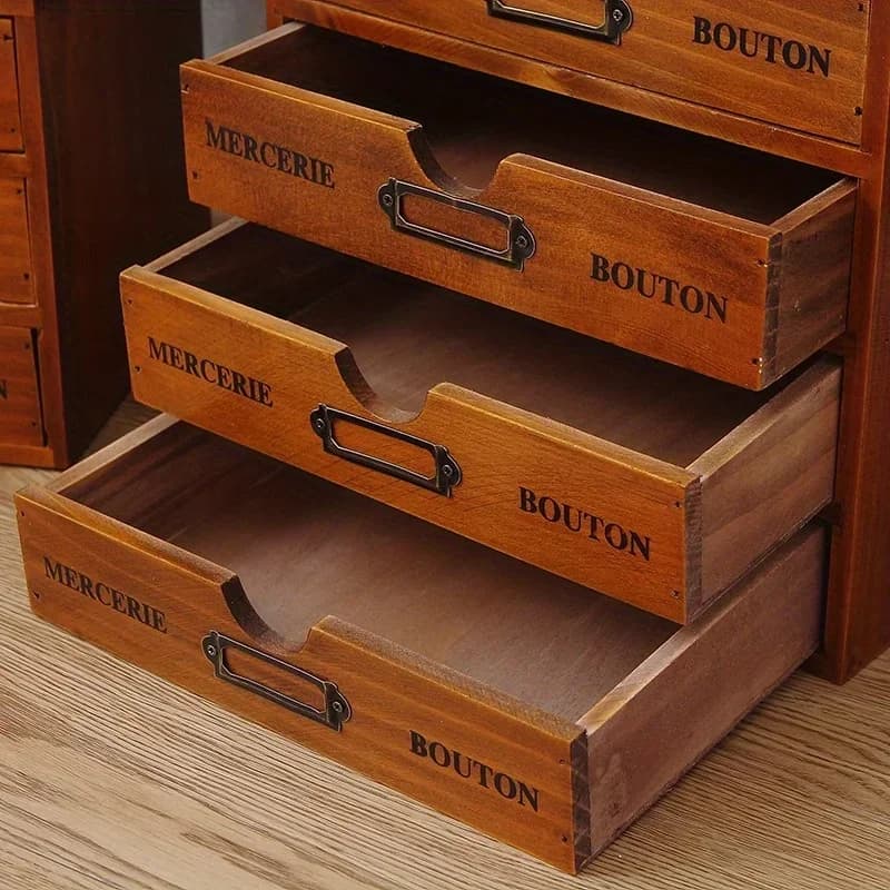 Wooden 4-Drawer Desktop File Cabinet