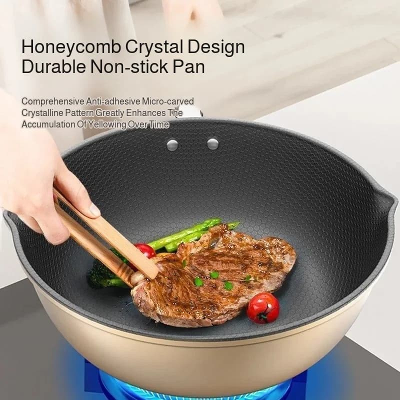 Honeycomb Nonstick Wok Frying Pan