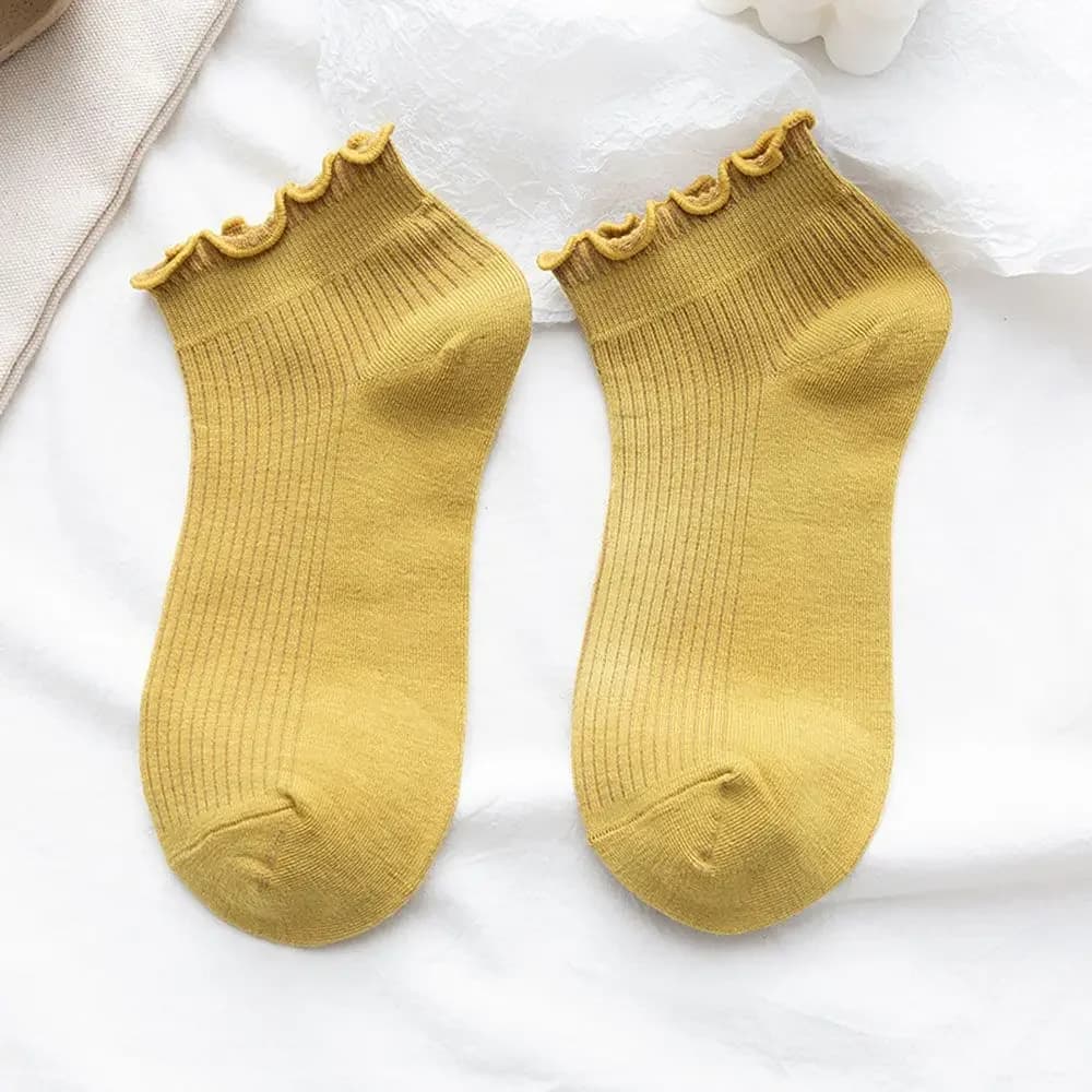 Women's Cotton Frilly Ruffle Ankle Socks