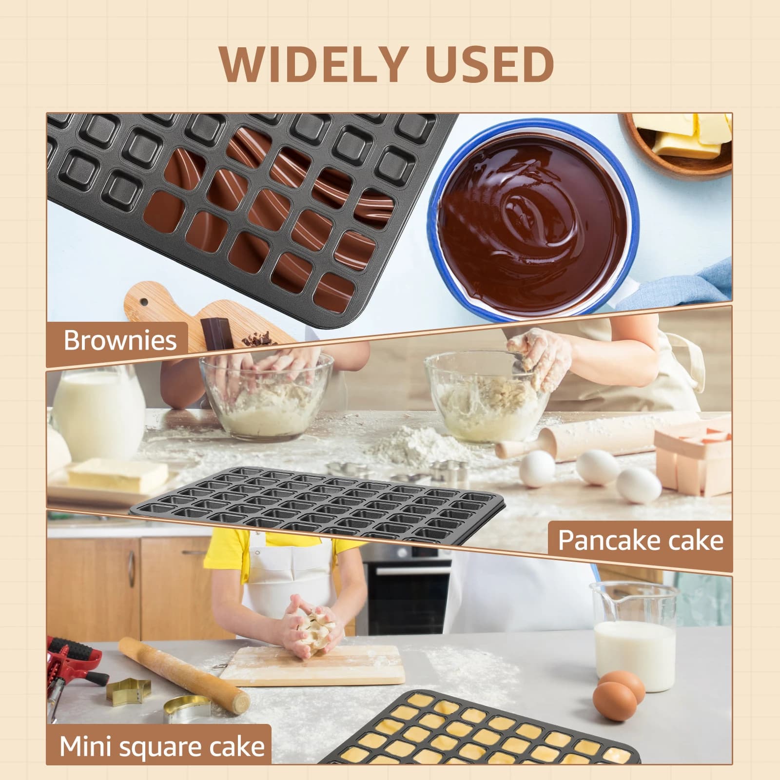 48 Cavity Mini Muffin Pan Carbon Steel Nonstick