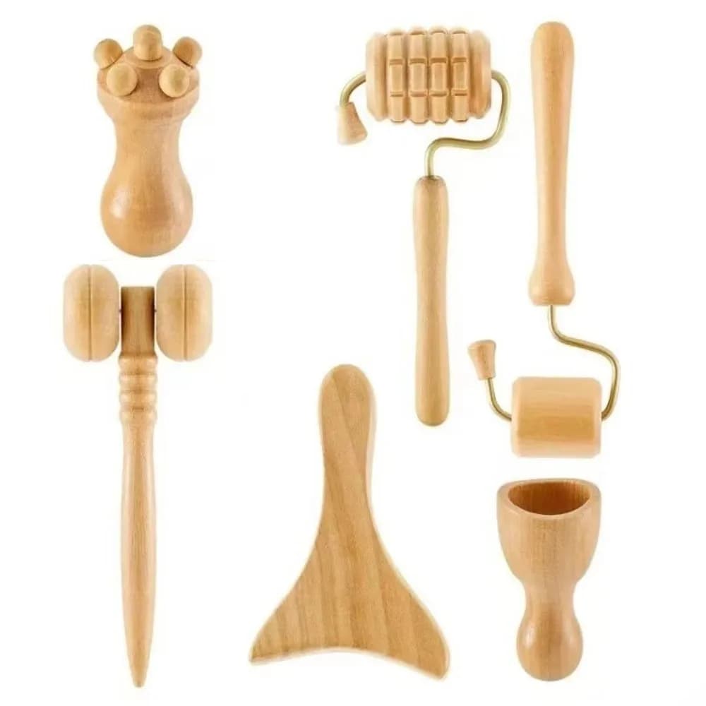 Wooden Facial Massage Tool Set