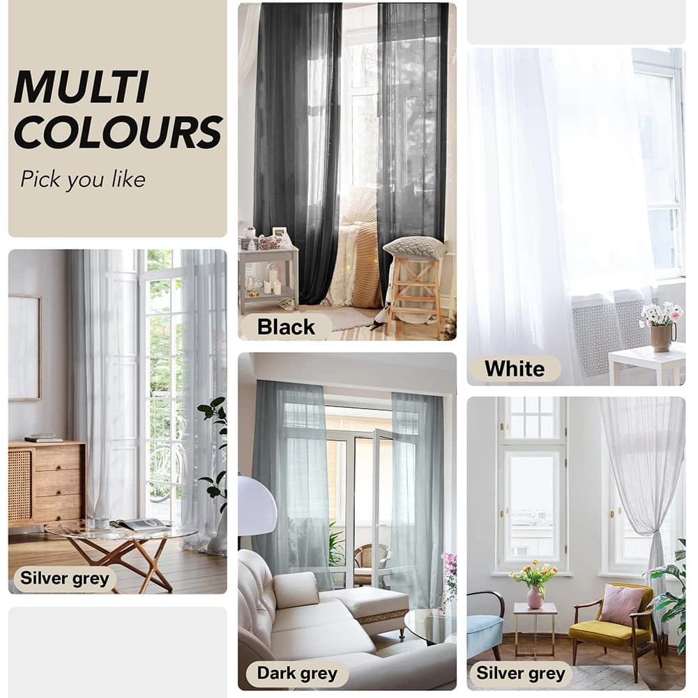 White Sheer Voile Grommet Curtain Panel
