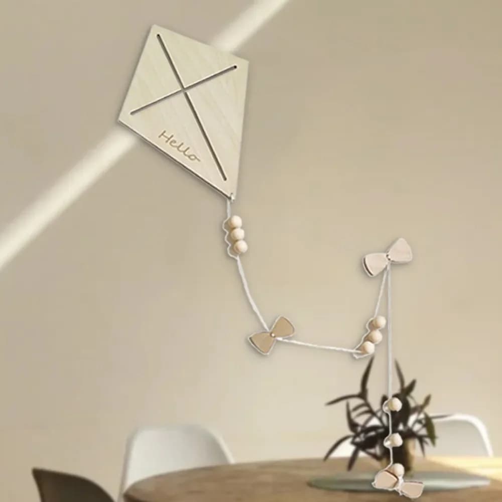 Nordic style children's room wooden wall decoration Creative kite home wall decoration
