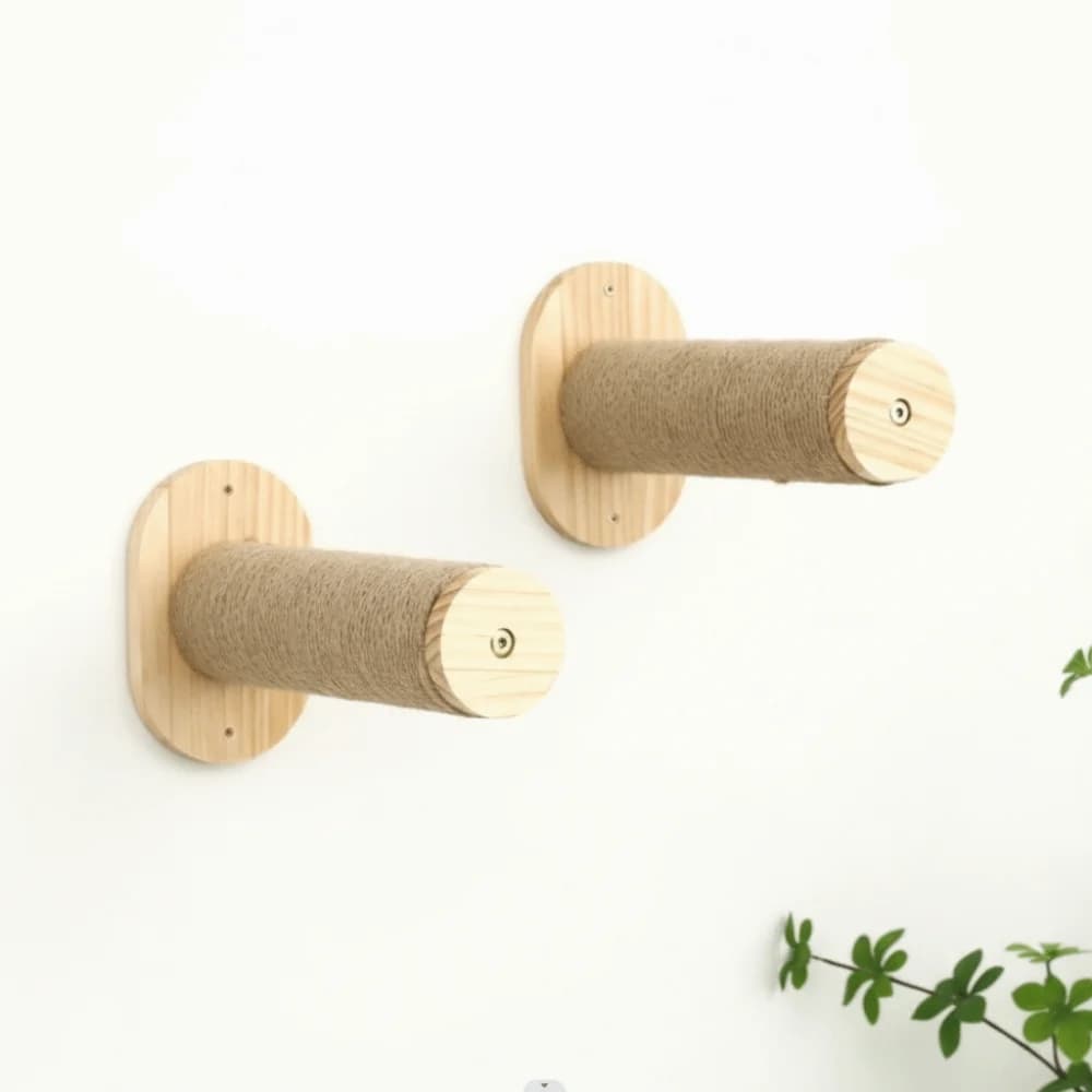 Wooden Cat Climbing Shelf with Sisal Rope