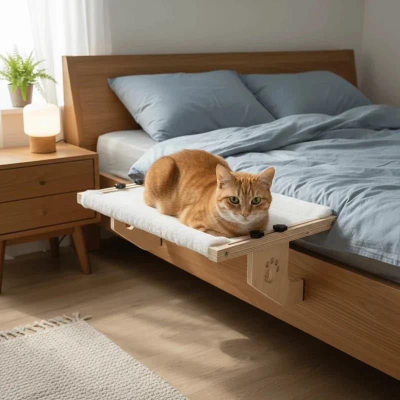 Cat Window Hammock with Wooden Frame