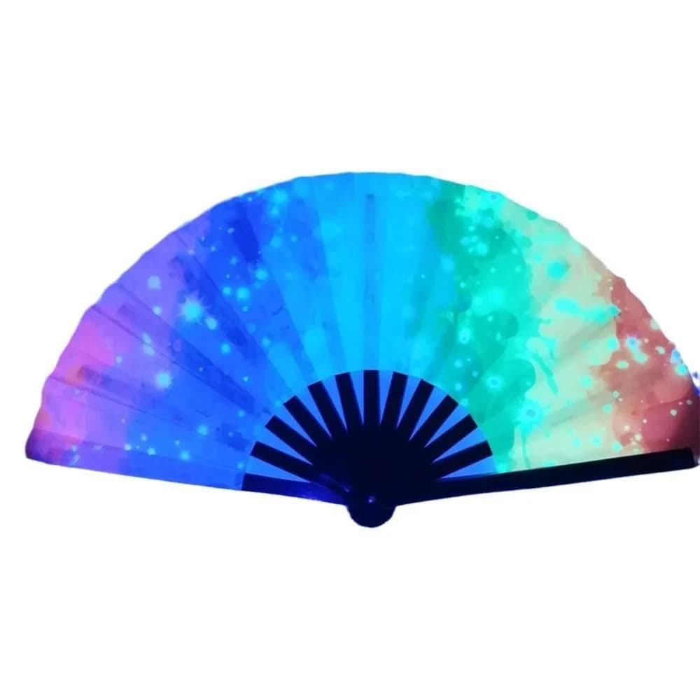 UV Fluorescent Folding Hand Fan